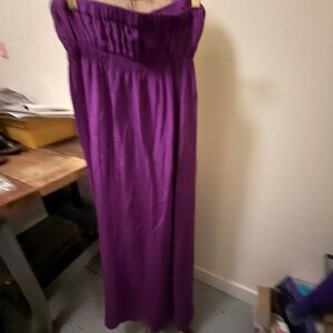 Purple Women's Strapless Maxi Dress